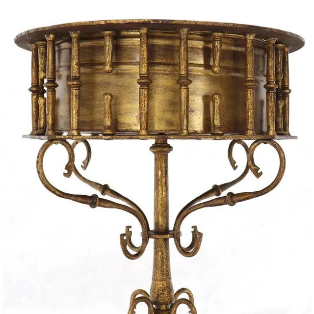 Large Italian Wrought Iron Gold Gilt Planter For Sale - Image 10 of 13