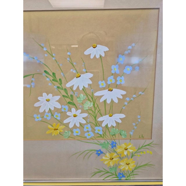 1970s 1970s Vintage Floral, Original Oil Painting For Sale - Image 5 of 8