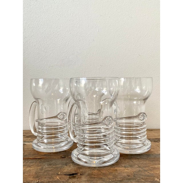 Late 20th Century Vintage Original Blown Glass Pilsner Glasses - Set of 4 For Sale - Image 5 of 12