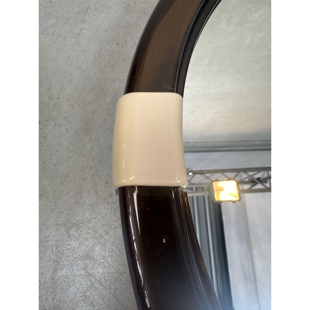 Glass Vintage Tilting Mirror in Smoked Acrylic Glass, 1970s For Sale - Image 7 of 14