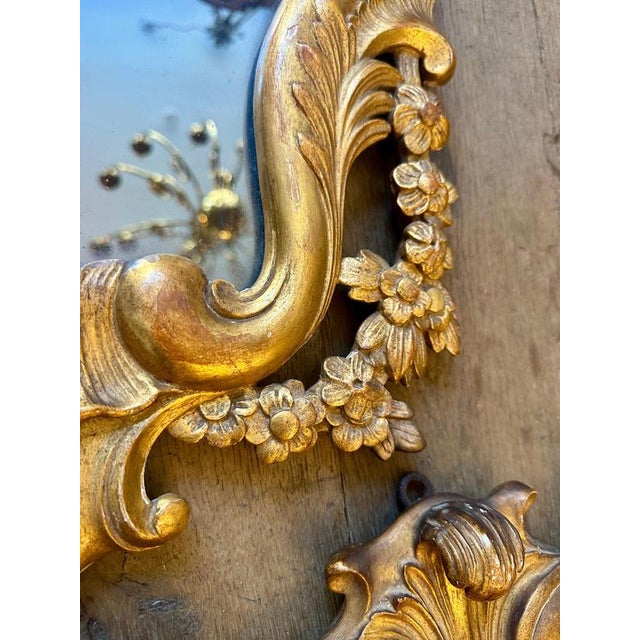 Antique Italian Gold Giltwood Carved Mirrors, 1900, Set of 2 For Sale - Image 10 of 15