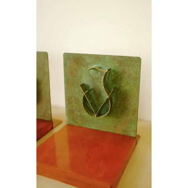 1930s 1930s Swedish Metal and Wooden Bookends For Sale - Image 5 of 10