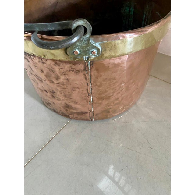 Metal Antique Georgian Copper Log Bin Coal Bucket Fireside Bucket Planter, 1800 For Sale - Image 7 of 9