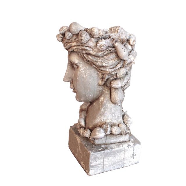 Figurative Figural Female Head Bust Planter 22" For Sale - Image 3 of 5