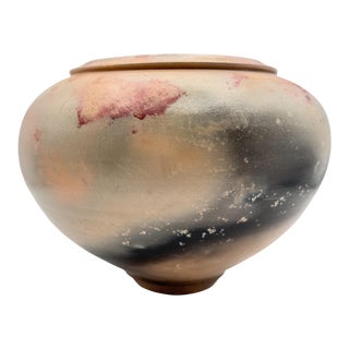 Raku Vase Studio Art Pottery Matte Glaze Signed Mlt 1992 For Sale