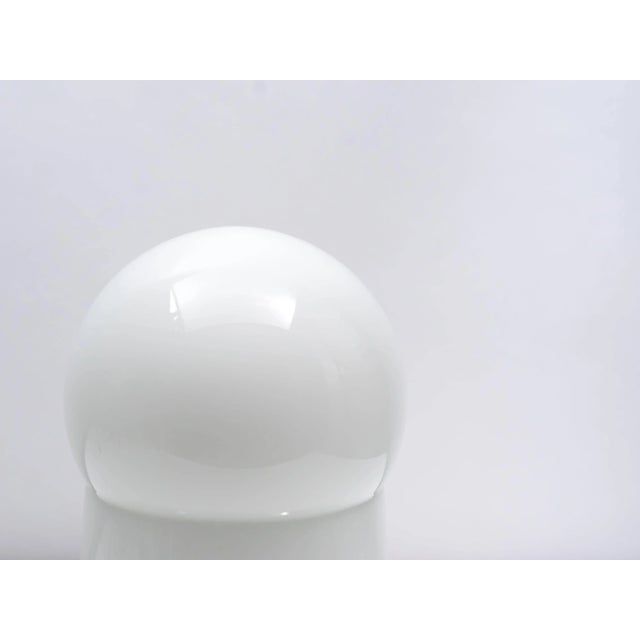 Sergio Asti Large Opaline Glass and Chromed Brass Lamp for Bilumen, 1972 For Sale In Los Angeles - Image 6 of 10