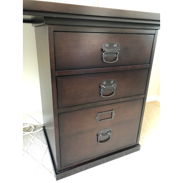 Pottery Barn Bedford Espresso Brown Rectangular Desk Chairish