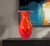 13 3/4 In. Tall Vintage Bulbous Scalloped Rim Cased White Orange Art Glass Vase For Sale - Image 13 of 15