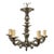 Vintage European Neo-Baroque Style Rocaille Decor 5 Arm Silver Metal Chandelier For Sale