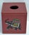1970s Late 20th Century Burgundy Embossed Leather Elephant Tissue Box Kleenex Cover For Sale - Image 5 of 18