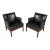 Set of 2 Mid Century Modern Lounge Chairs by Marble Imperial in Leatherette & Walnut, Usa, Century 1960's For Sale