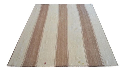 1970s Flat Weave Turkish Kilim Rug - 4'8