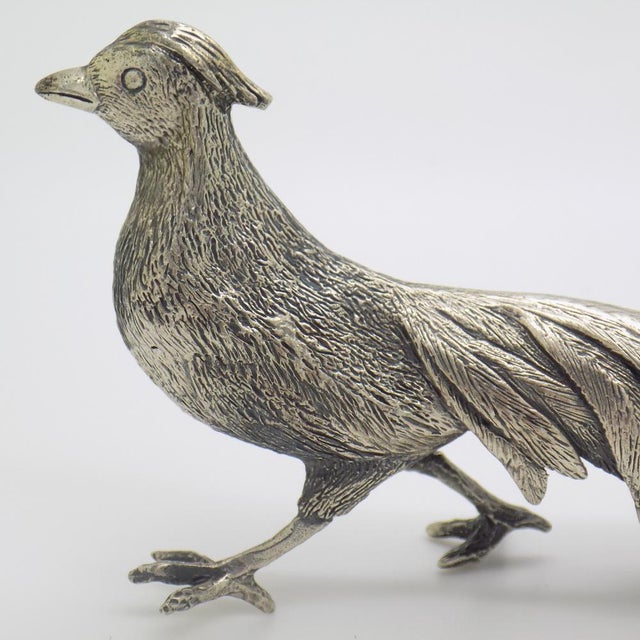 Silver Vintage Italian Handmade Genuine Silver Pheasant Figurine by Raspini Gioielli, 1960s For Sale - Image 8 of 16