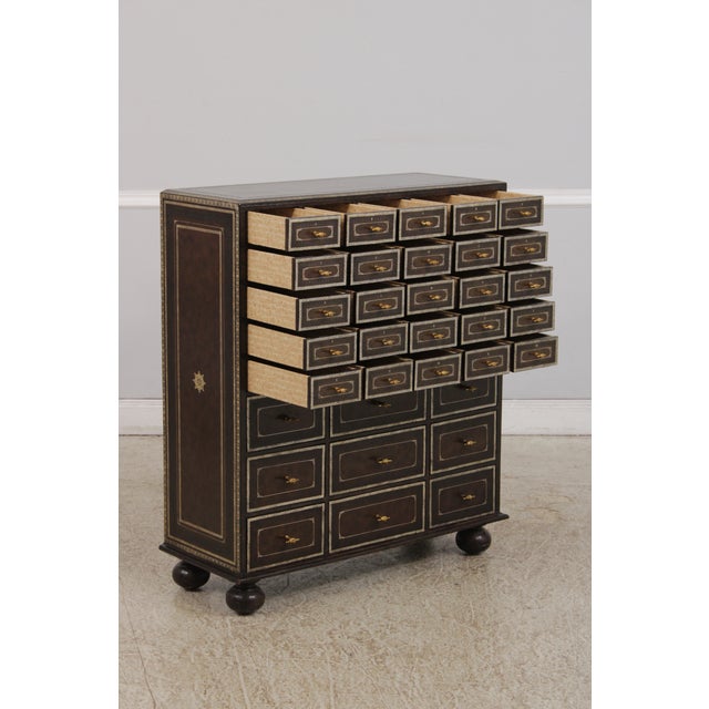 Maitland Smith Leather Wrapped Apothecary Chest For Sale In Philadelphia - Image 6 of 18