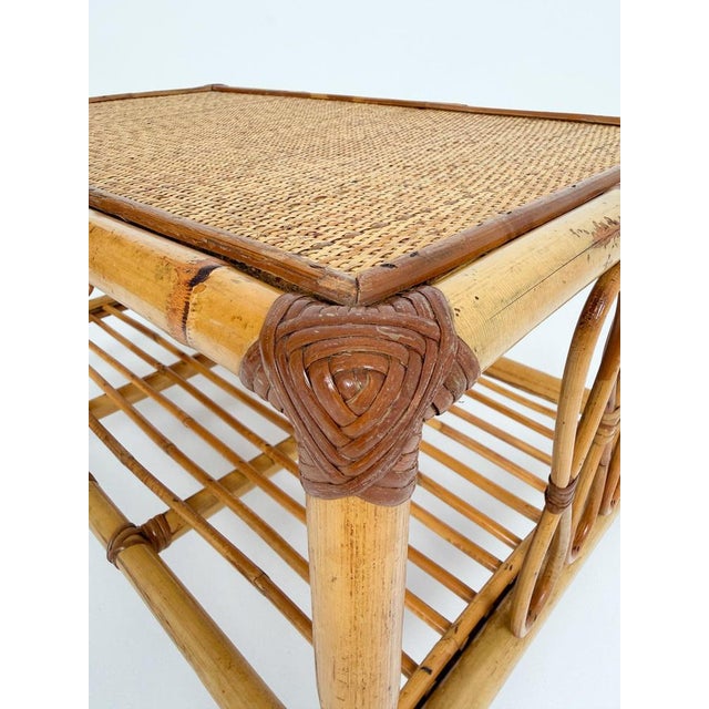 Mid-Century Modern Italian Riviera Coffee Table in Bamboo with Rattan and Wicker, 1960s For Sale - Image 15 of 18