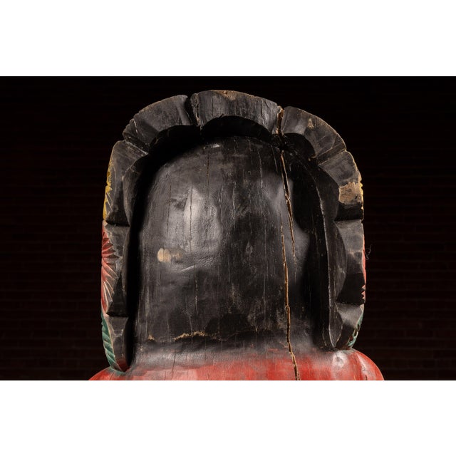 Vintage Hand-Carved Cigar Store Indian Figure For Sale - Image 16 of 16