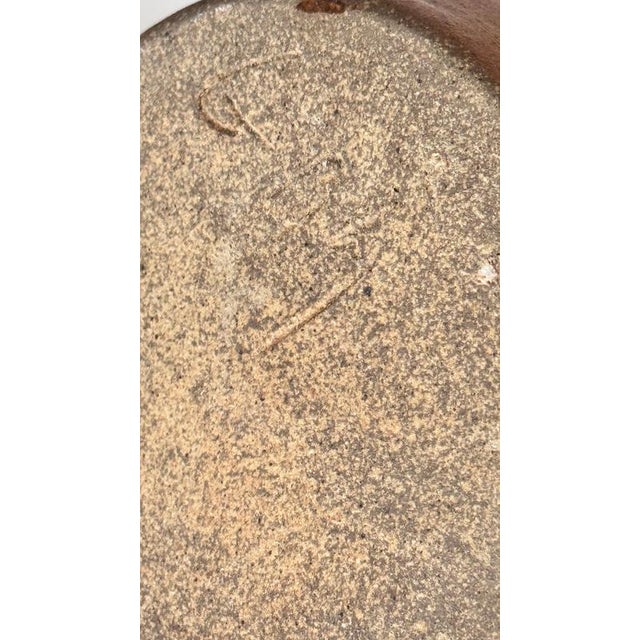 Brown French Handcrafted Studio Stoneware Pitcher, 1950s For Sale - Image 8 of 11