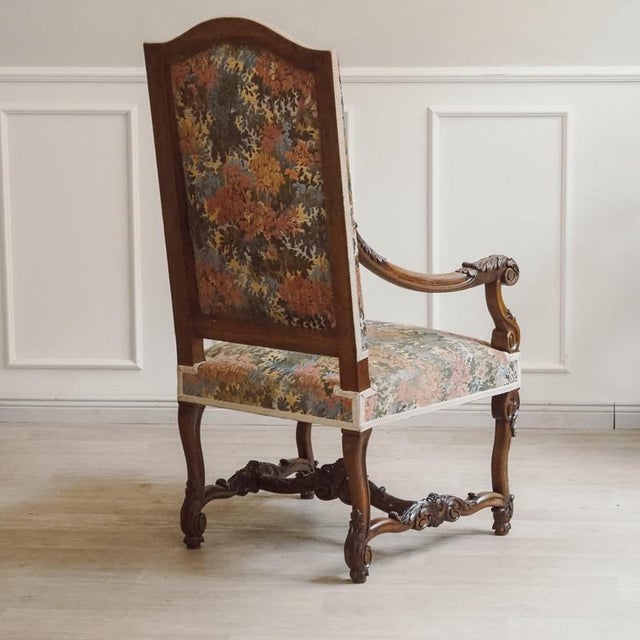 Louis XIV Armchair in Walnut, 1880 For Sale - Image 15 of 15