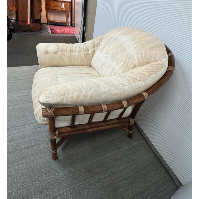Wood McGuire Furniture Modern Organic Rattan Lounge Chair For Sale - Image 7 of 12