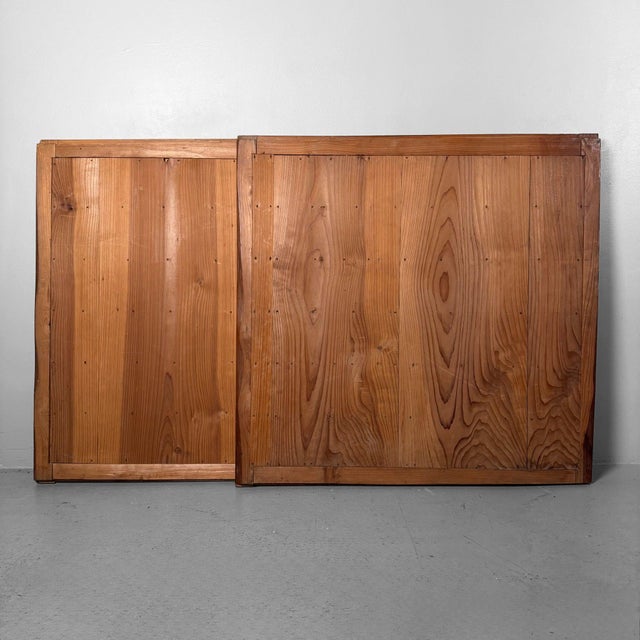Antique Japanese Wooden Wall or Door Panels, 1890s, Set of 2 For Sale - Image 10 of 11