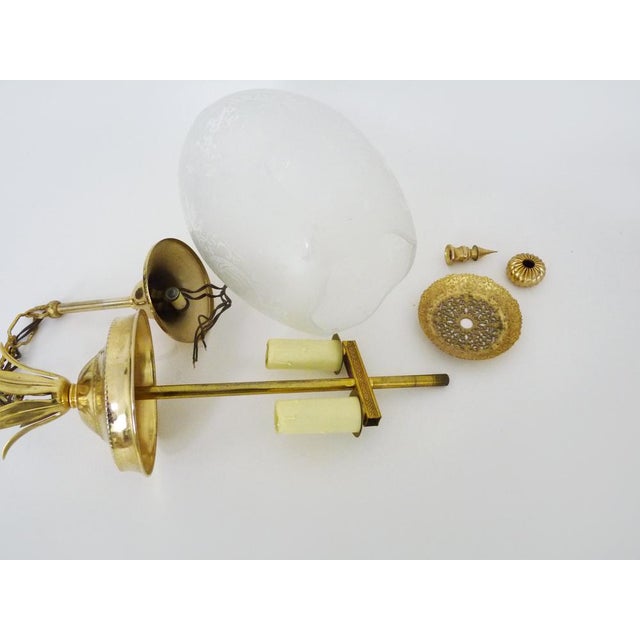 Suspension in Brass and Engraved Glass Globe, 1960s For Sale - Image 10 of 11