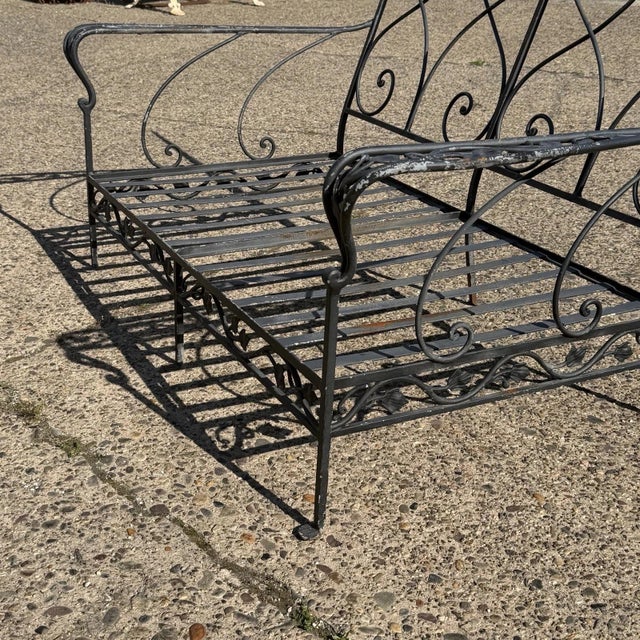 Mid 20th Century Vintage Salterini Style Wrought Iron Settee Loveseat by Florentine Craft Studio For Sale - Image 5 of 17