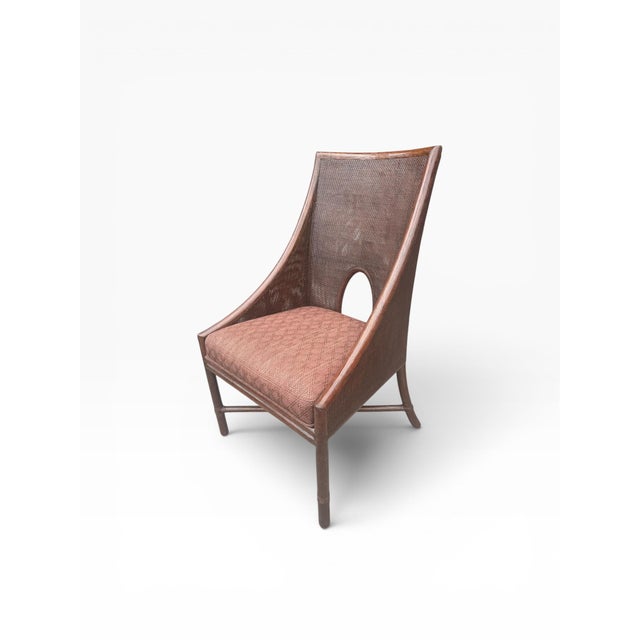 Set of 6 McGuire Organic Modern Double-Caned Dining Chairs in Tobacco Finish For Sale - Image 9 of 16