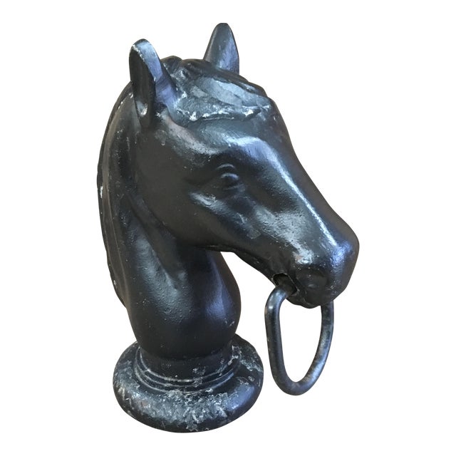 Antique Cast Iron Horse Head Hitching Post Cap Chairish