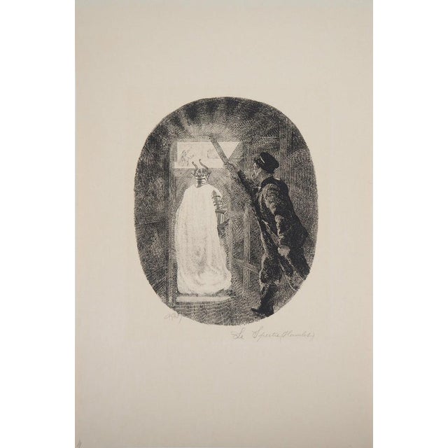 Paul Renouard, Hamlet and the Specter, 1893, Original Etching For Sale - Image 7 of 7