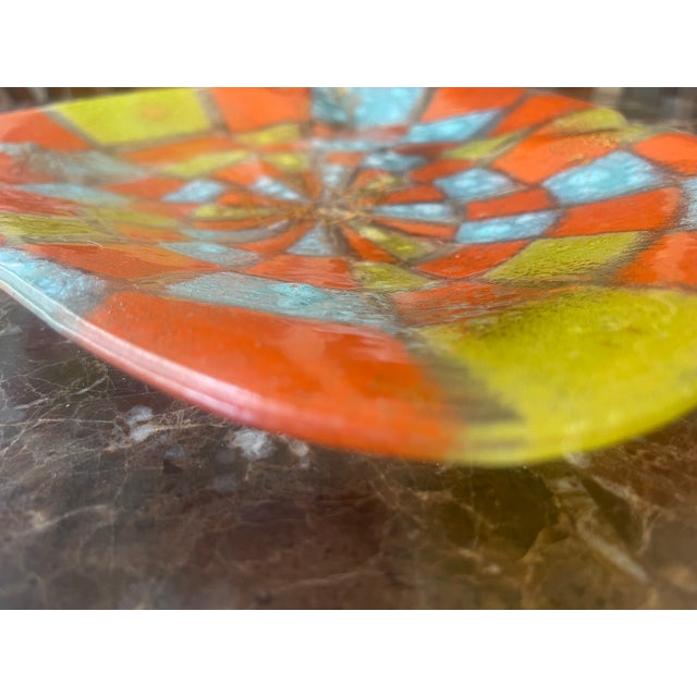 Higgins Glass Geometric Platter by Higgins Art Glass For Sale - Image 4 of 6