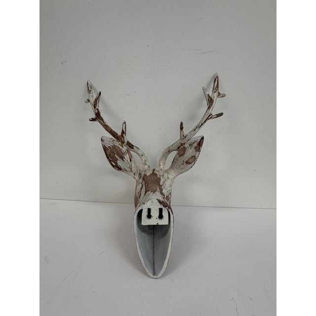 Metal Metal Deer Head Wall Sculpture For Sale - Image 7 of 12