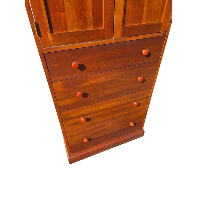 1990s Ethan Allen American Impressions High Chest Dresser Armoire Mission Arts Crafts For Sale - Image 9 of 18
