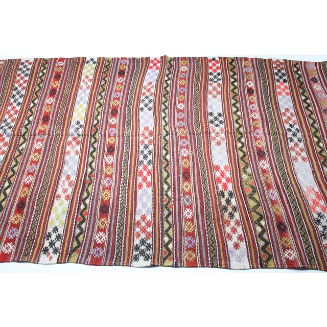 Vintage Stripe Design Kilim Rug -4' 3'' X 6' 11'' For Sale - Image 12 of 13