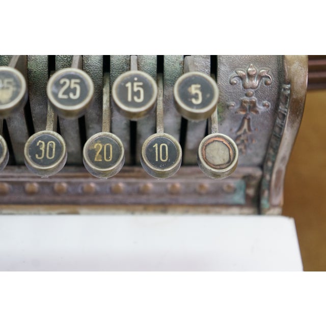 Antique 1908 NCR National Cash Register 349 Total Adding Machine 19" For Sale - Image 9 of 18
