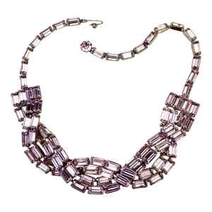 Weiss Braided Necklace Alexandrite Rhinestones