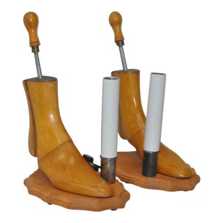 Cobbler Shoe Forms Converted Table Lamps - A Pair For Sale