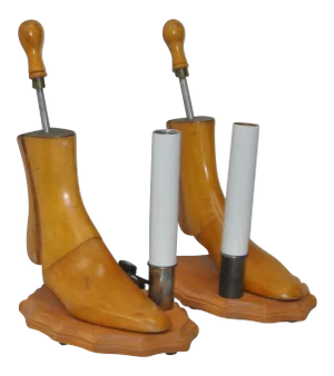 Cobbler Shoe Forms Converted Table Lamps - A Pair