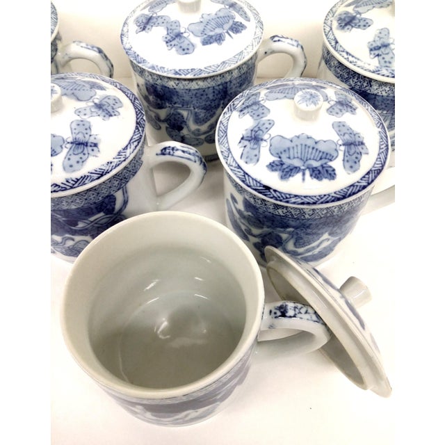 Chinese Porcelain Covered Tea Cups Set of 6 Chairish
