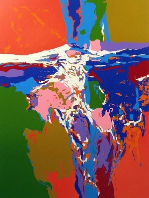 Abstract Serigraph Art Print Lee Simpson "Kachina Spirit" 1980s Signed and Numbered Unframed