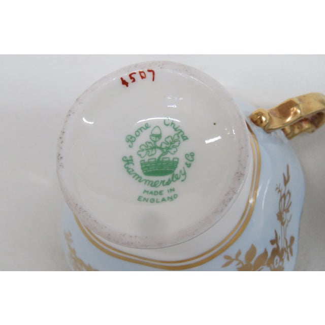 Hammersley Blue England Bone China Set of Tea Cup and Saucer 4654b For Sale - Image 9 of 17