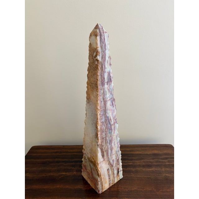 Neoclassical Solid Marble Green and Brown Obelisk For Sale In South Bend - Image 6 of 13