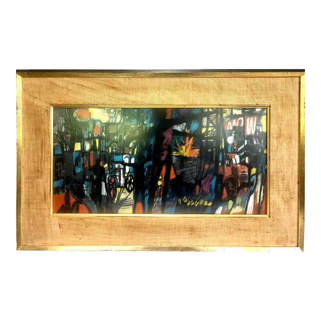 Mid-Century American Expressionist Painting “Truck Evolution” For Sale