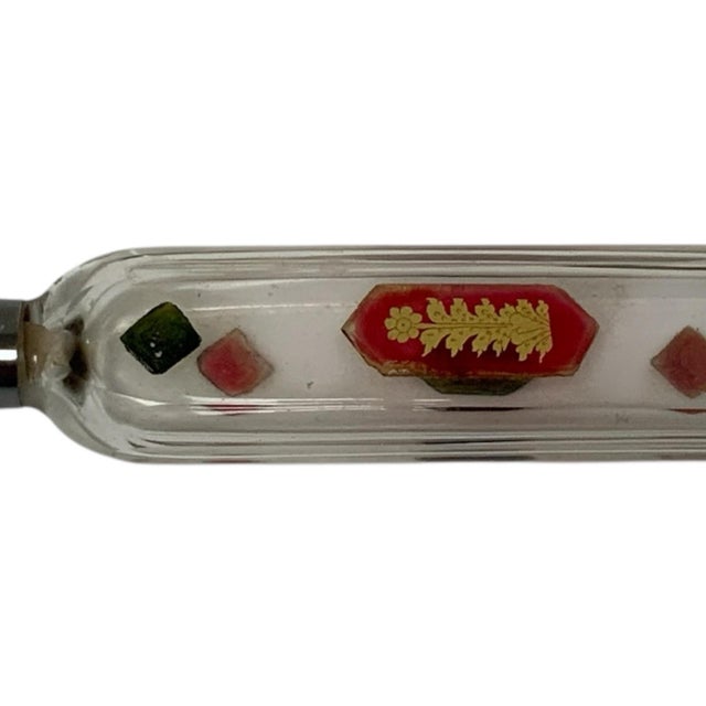Antique Bohemian Jeweled Glass Pocket Scent Bottle Hinged Cap & Intact Ground Glass Stopper Czech c.1890 For Sale - Image 12 of 12
