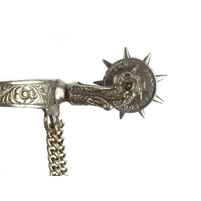 Mid 20th Century Pair of Argentine Gaucho Alpaca Decorative Spurs With Chain Wall Decor For Sale - Image 4 of 7
