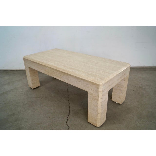 1970s 1970’s Hollywood Regency Italian Travertine Coffee Table For Sale - Image 5 of 12