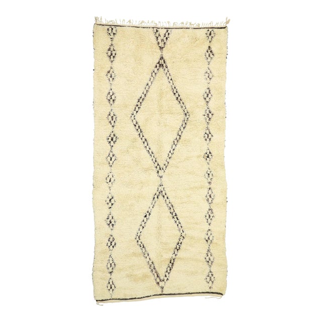 Beni Ourain Moroccan Rug - 06'04 x 12'09 For Sale