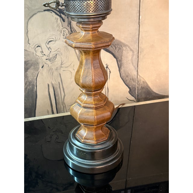 Vintage Oil-Lamp Style Table Lamps, Pair For Sale - Image 10 of 12