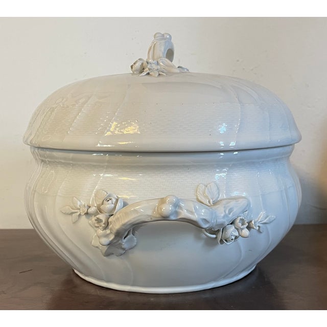 Chinoiserie Antique 19th Century German KPM Berlin Porcelain Rococo Blanc De Chine Soup Tureen For Sale - Image 3 of 18