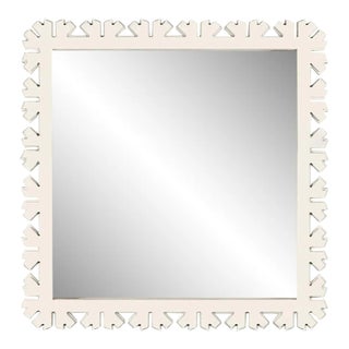 Fleur Home Audubon Bamboo Sticks Square Mirror in Swiss Coffee, 50.5x50.5 For Sale