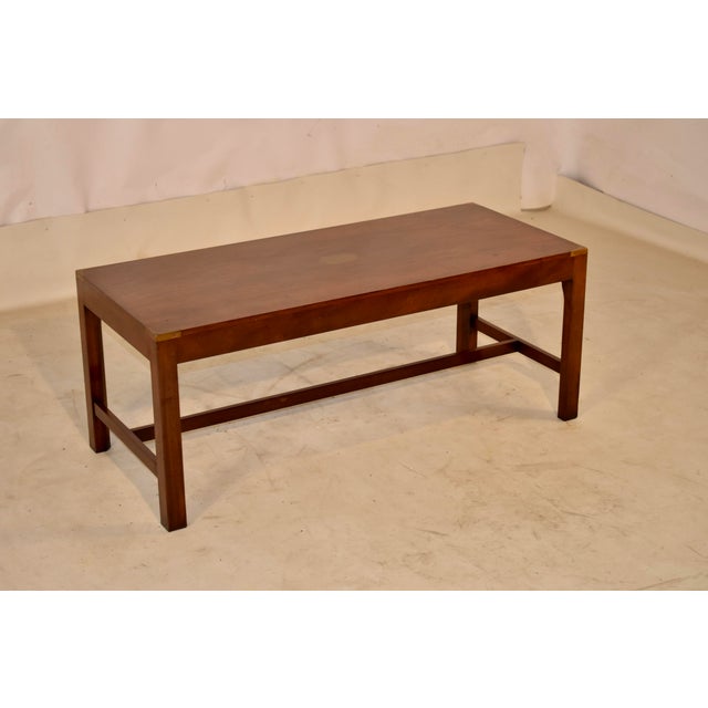 Campaign English Mahogany Campaign Coffee Table, Circa 1960 For Sale - Image 3 of 7